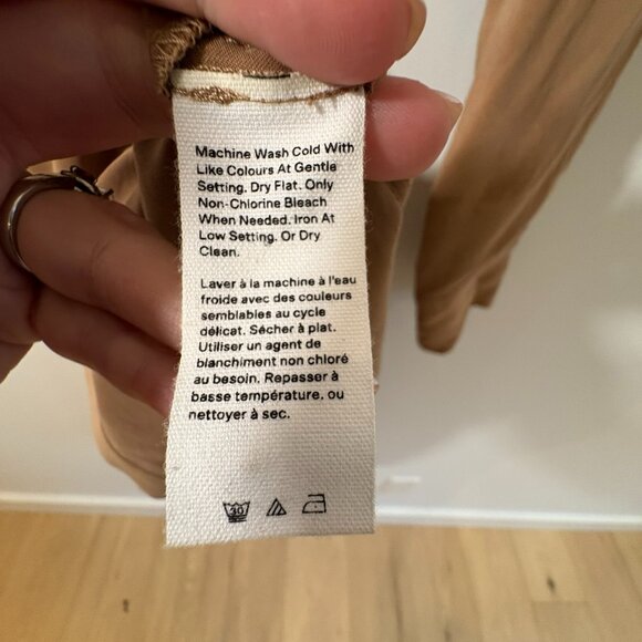 Hudson North Tan Shirt Dress M • Modal/Cupro • Belted • Soft Draped Fit - Picture 7 of 7